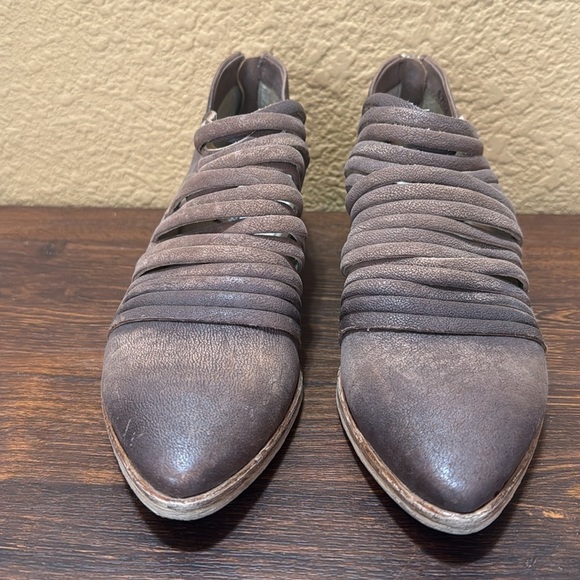 Free People Lost Valley Faded Brown Low Heeled Ankle Leather Boots, Sz 38 - Picture 3 of 10